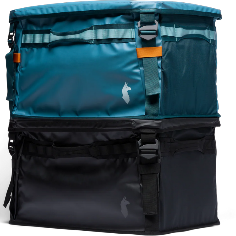 Allpa 60L Gear Hauler Box, Cotopaxi Allpa 60L Gear Hauler Box in Blue Spruce/Abyss stacked