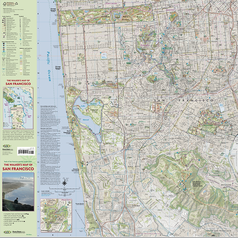The Walkers Map of San Francisco, Pease Press The Walkers Map of San Francisco detail 1