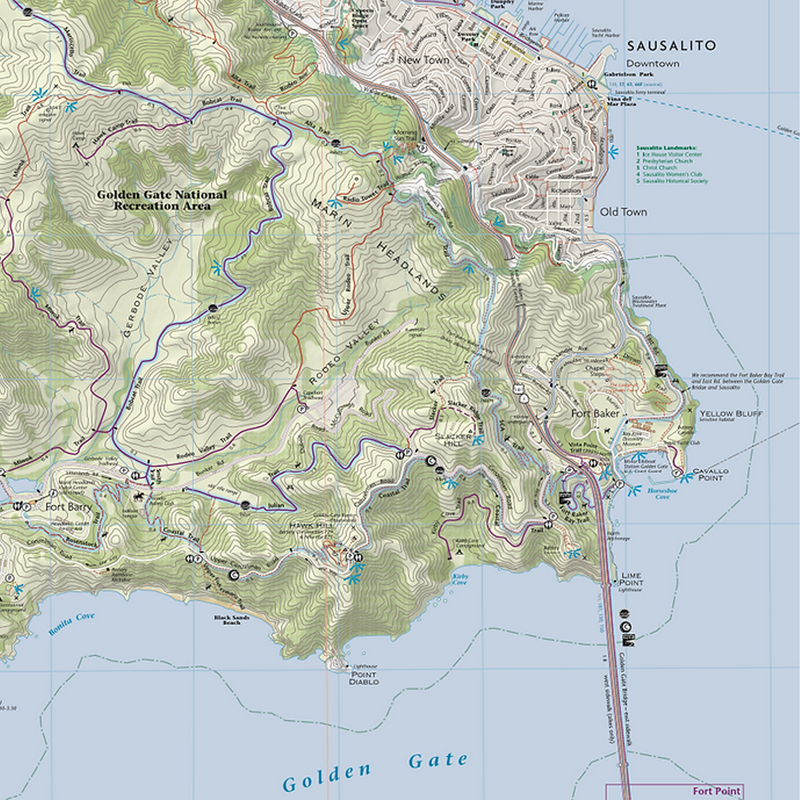 The Walkers Map of San Francisco, Pease Press The Walkers Map of San Francisco detail 3