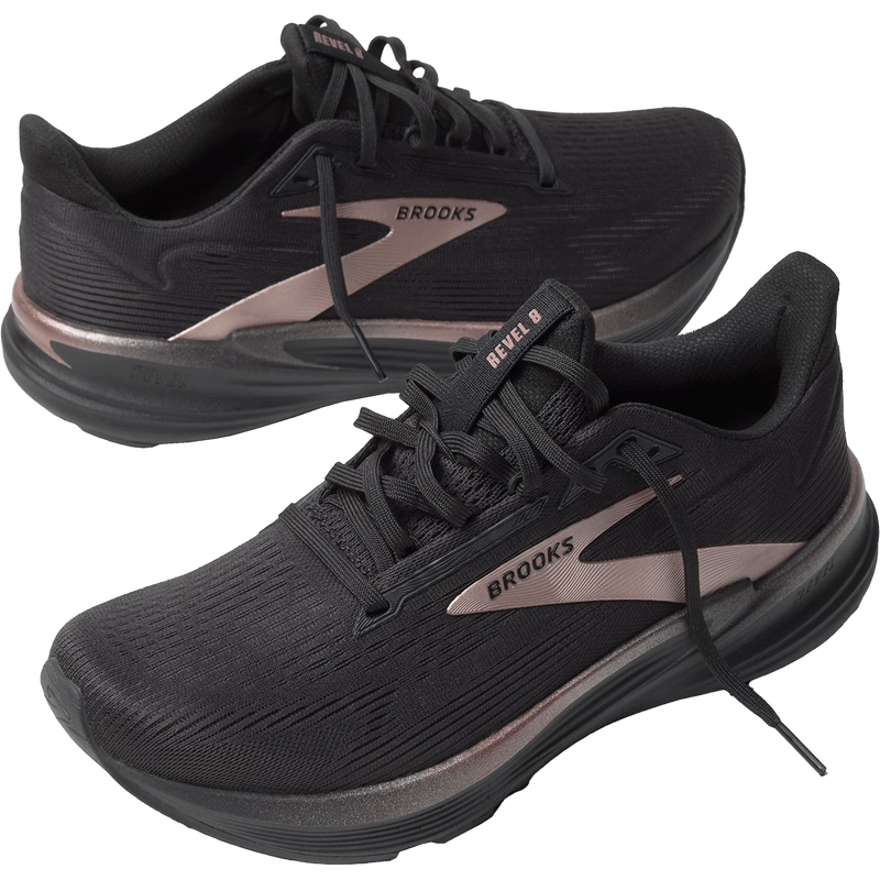 Women's Revel 8, 043-Black/Black/Rose Gold pair 