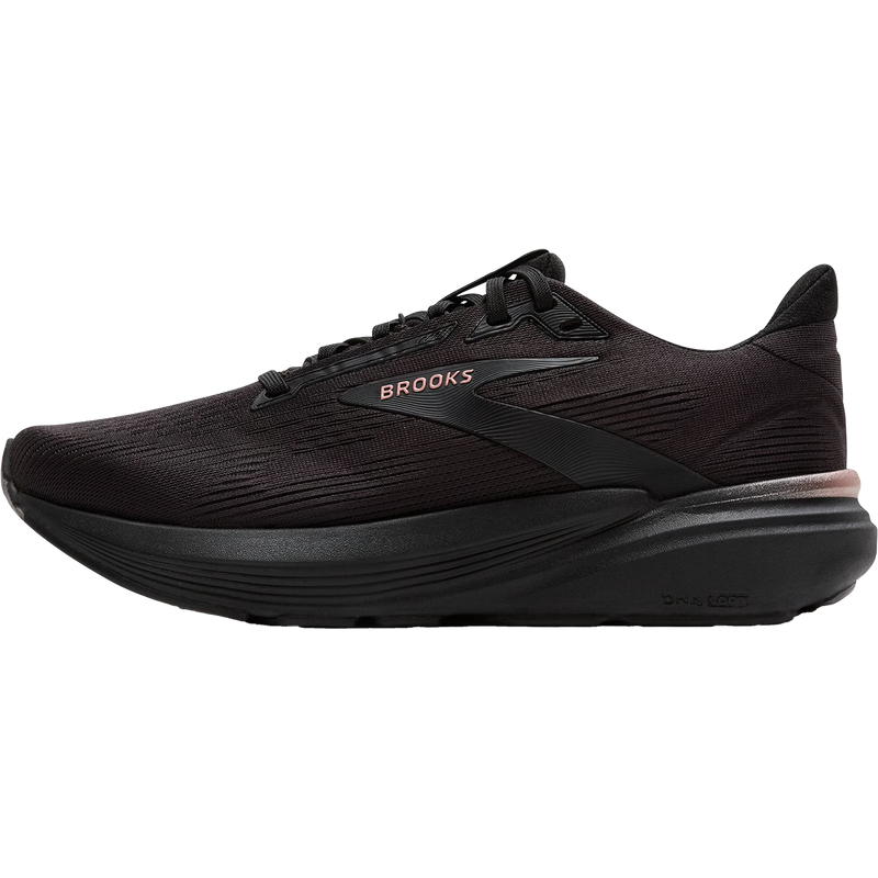 Women's Revel 8, 043-Black/Black/Rose Gold inside right profile