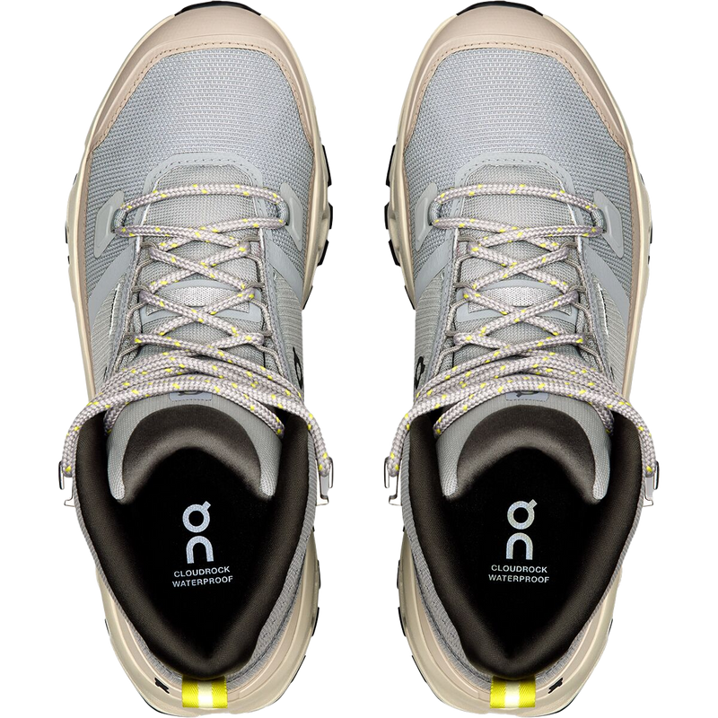 Women's Cloudrock Mid Waterproof, On Women's Cloudrock Mid WP in Alloy Ice pair top