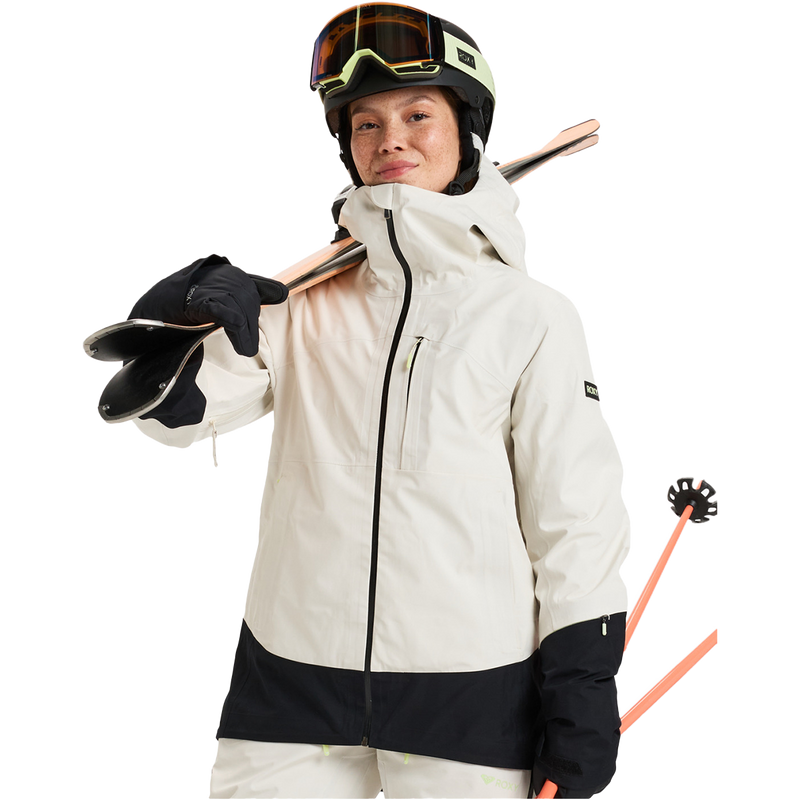 Women's Gore-Tex Lunalite 3L Jacket, Roxy Women's Gore-Tex Lunalite 3L Jacket in TDQ0-Buttercream