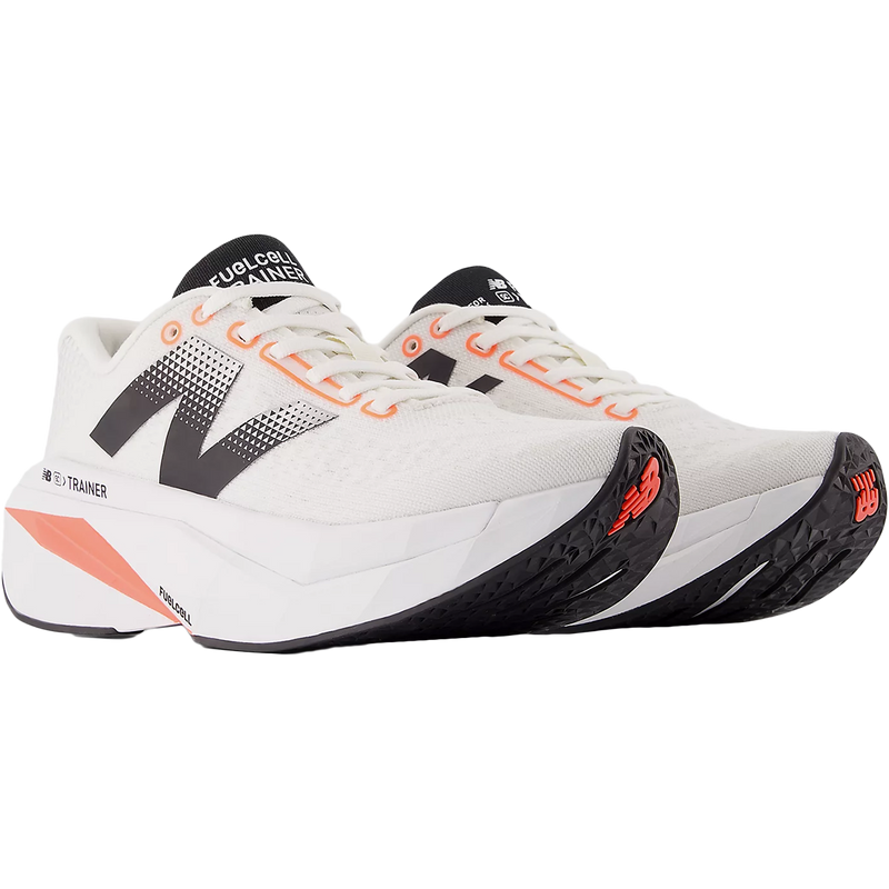 Women's FuelCell SuperComp Trainer v3, New Balance Women's FuelCell SuperComp Trainer v3 in CS-Sea Salt/Urgent Red pair right front