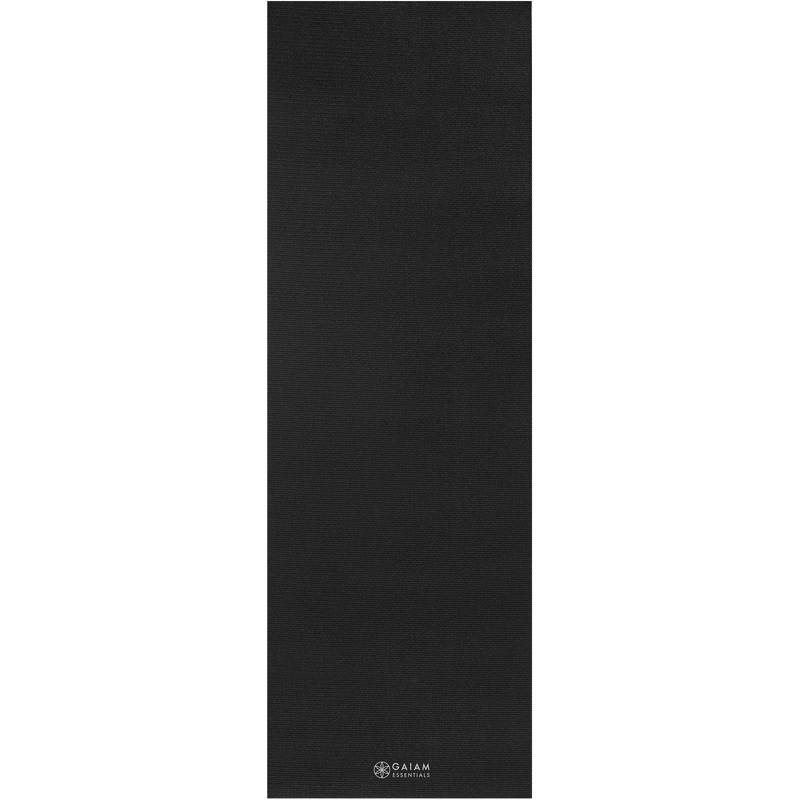 6MM Essentials Yoga Mat, Gaiam 6MM Essentials Yoga Mat in Black laid out flat