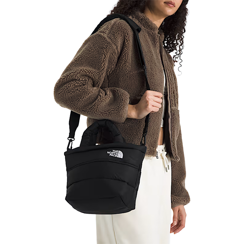 Nuptse Mini Bag, The North Face Nuptse Mini Bag in KY4-TNF Black on model