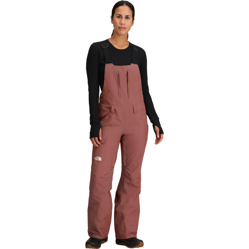 Women's Freedom Bib, The North Face Women's Freedom Bib in BOU Mars Dust front on model