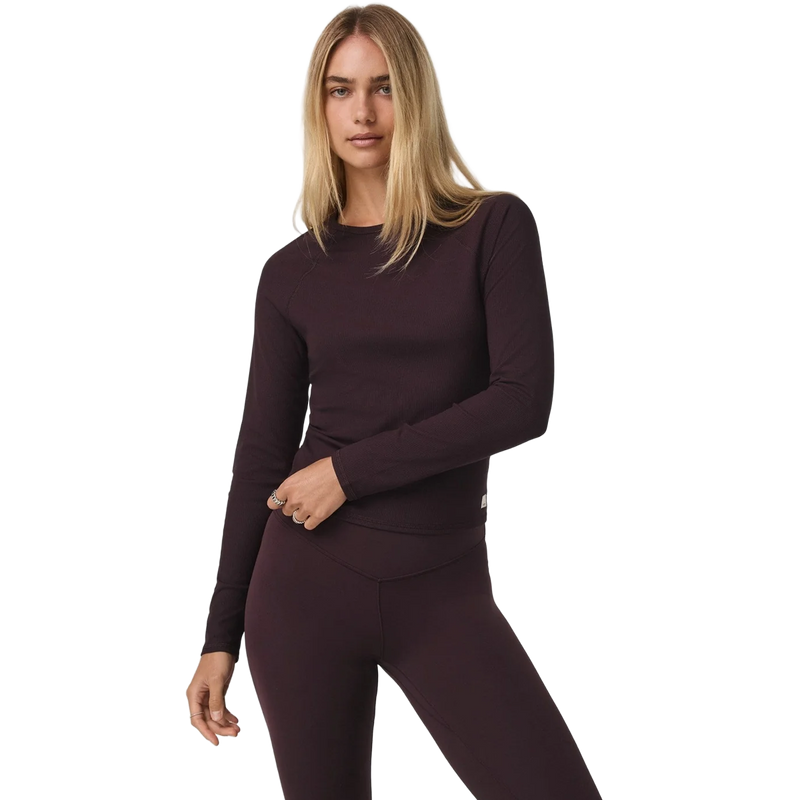 Women's Long Sleeve Pose Crew, vuori women's long sleeve pose crew front on model
