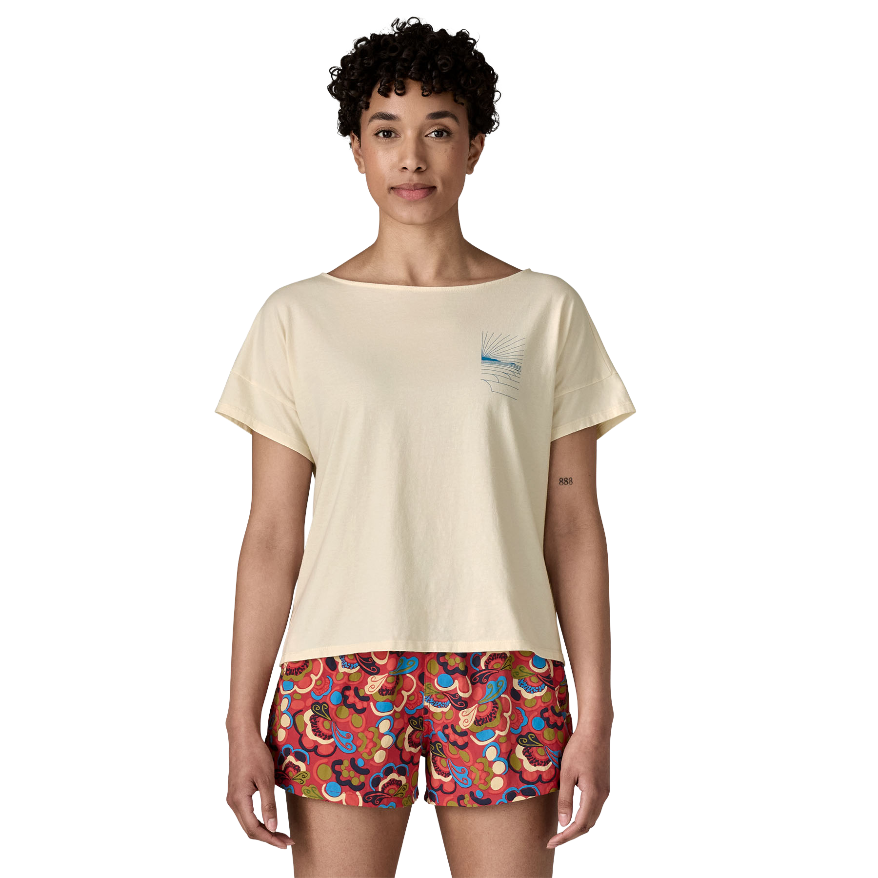 Women's Waves Rolling Relaxed Drop-Sleeve Organic Shirt alternate view