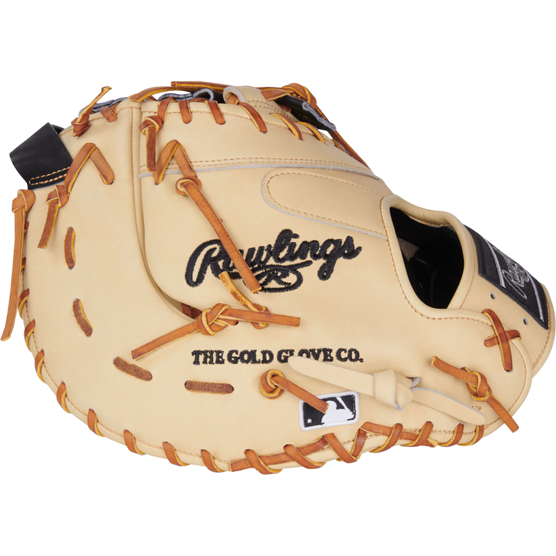 Heart of the Hide First Base Mitt - 13" Single Post Double Bar LHT, Rawlings Heart of the Hide First Base Mitt - 13" Single Post Double Bar LHT Outside Profile