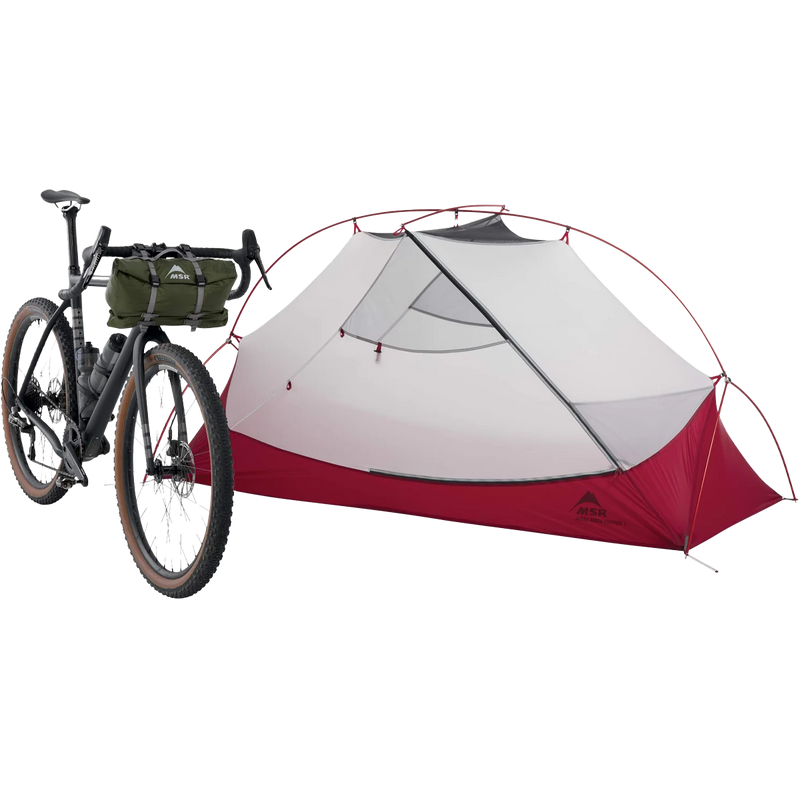 Hubba Hubba Bikepack 1 Person Tent, MSR Hubba Hubba Bikepack 1 Person Tent with Bike