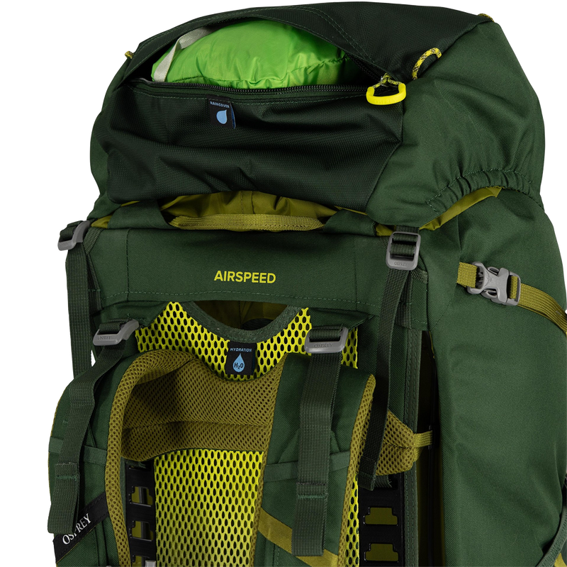 Youth Ace 50, Osprey Youth Ace 50 in Green Canopy/Matcha Green top pocket