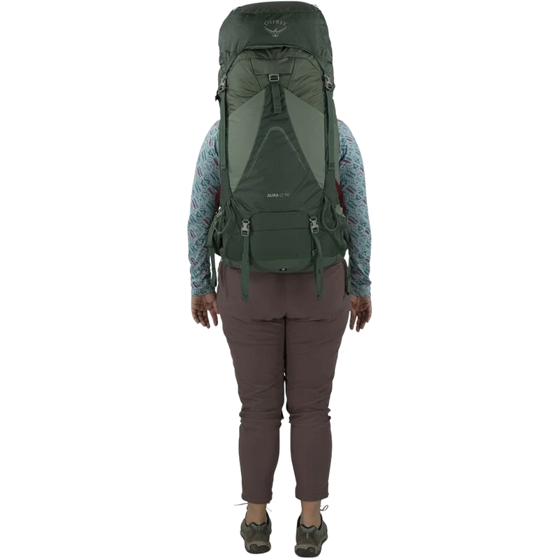 Women's Aura AG LT 50, Osprey Women's Aura AG LT 50 full back on model