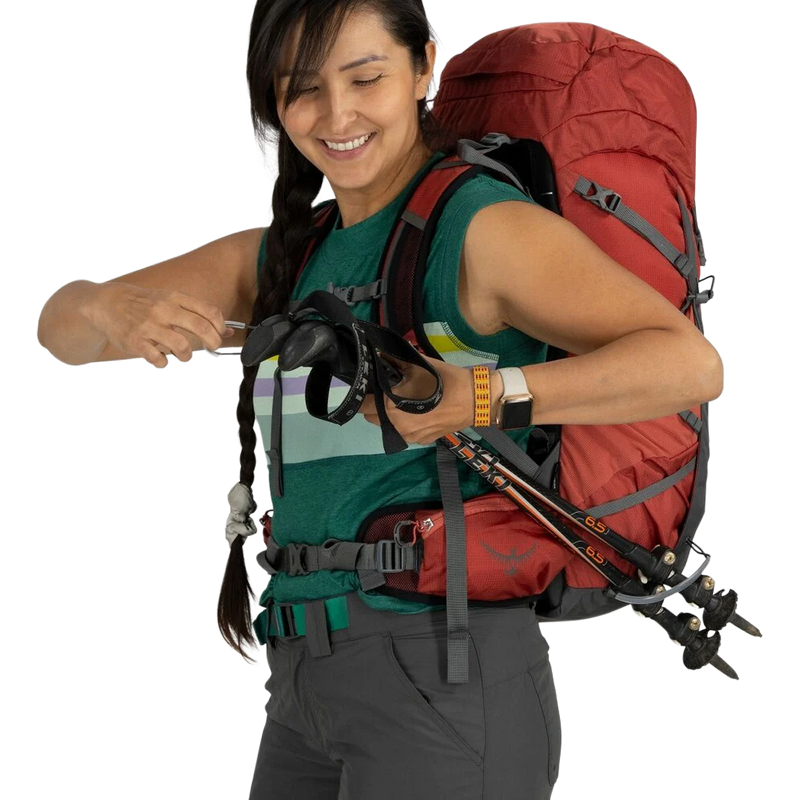 Women's Tempest 33, Osprey Women's Tempest 33 trekking pole attatchments