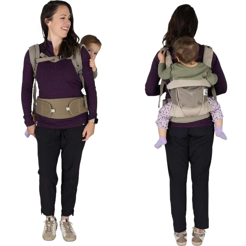 Poco Soft Child Carrier LT, Osprey Poco Soft Child Carrier LT in Tan Concrete with model