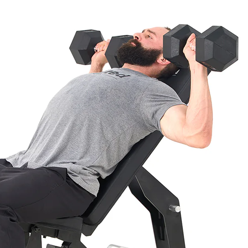 Rubber Hex Dumbbell 40 lb, Blazzed Fitness Rubber Hex Dumbbell in hand