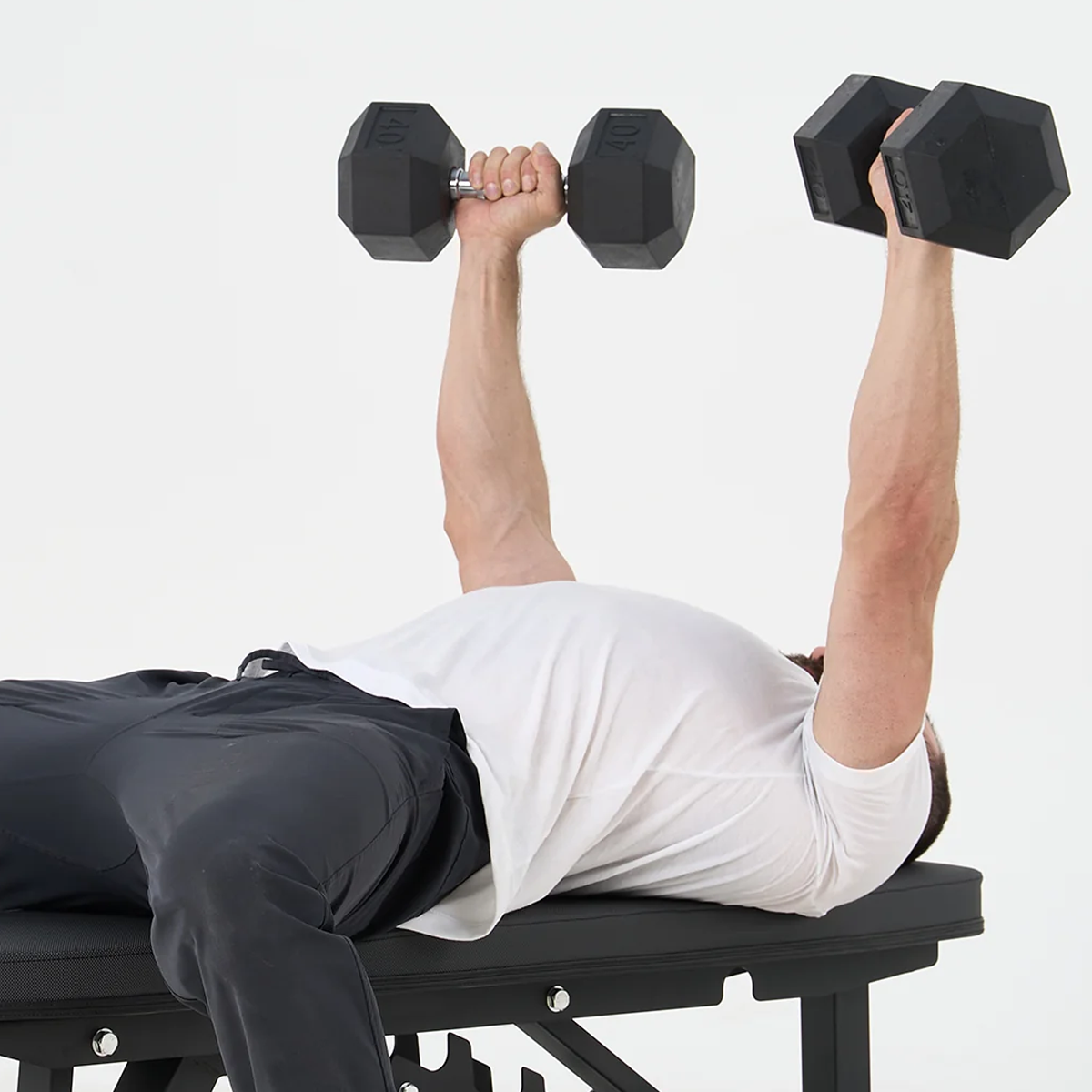 Rubber Hex Dumbbell 45 lb alternate view