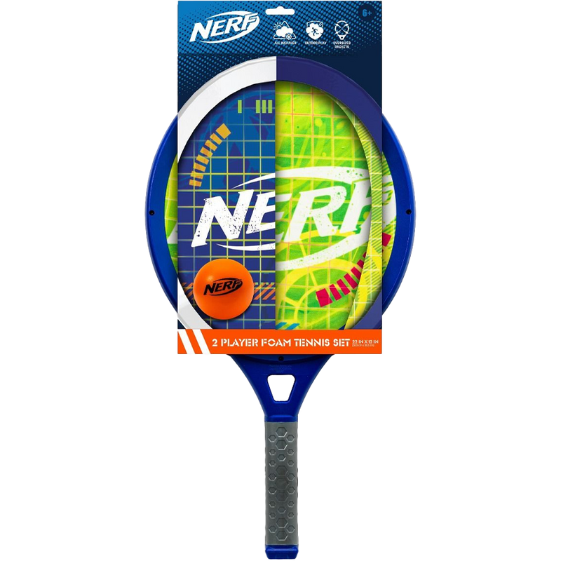 Nerf 2-Player Tennis Set, Franklin Sports Nerf 2-Player Tennis Set Packaging