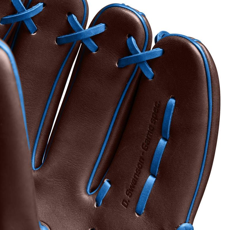 A2000 1787 DS7 Dansby Swanson Game Model Infield - 11.75" H-Web SP25, Wilson A2000 1787 DS7 Dansby Swanson Game Model Infield - 11.75" H-Web SP25 in Dark Brown/Royal Blue/Red stitching