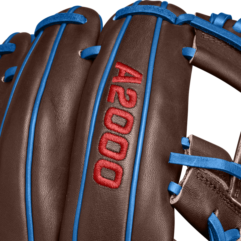 A2000 1787 DS7 Dansby Swanson Game Model Infield - 11.75" H-Web SP25, Wilson A2000 1787 DS7 Dansby Swanson Game Model Infield - 11.75" H-Web SP25 in Dark Brown/Royal Blue/Red series logo