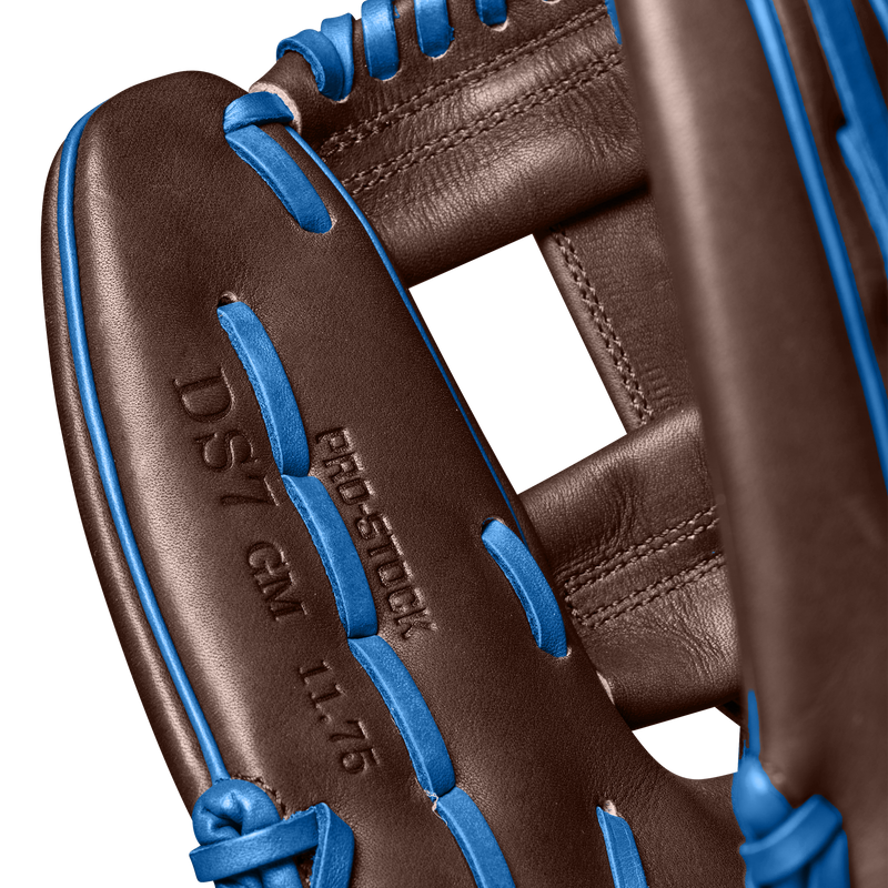 A2000 1787 DS7 Dansby Swanson Game Model Infield - 11.75" H-Web SP25, Wilson A2000 1787 DS7 Dansby Swanson Game Model Infield - 11.75" H-Web SP25 in Dark Brown/Royal Blue/Red stitching