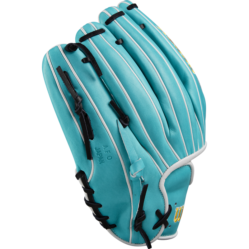 A2000 SA17 Pitcher's - 12" 2-Piece, Wilson A2000 SA17 Pitcher's - 12" 2-Piece in Teal/Black/White outside finger
