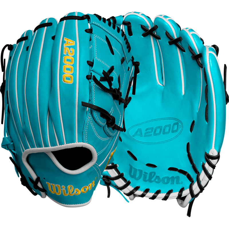 A2000 SA17 Pitcher's - 12" 2-Piece, Wilson A2000 SA17 Pitcher's - 12" 2-Piece in Teal/Black/White front and back