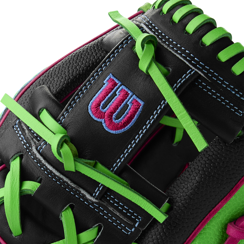 A2000 1786SS Infield - 11.5" H-Web, Wilson A2000 1786SS Infield - 11.5" H-Web in Black/Neon Green/Flamingo Pink web