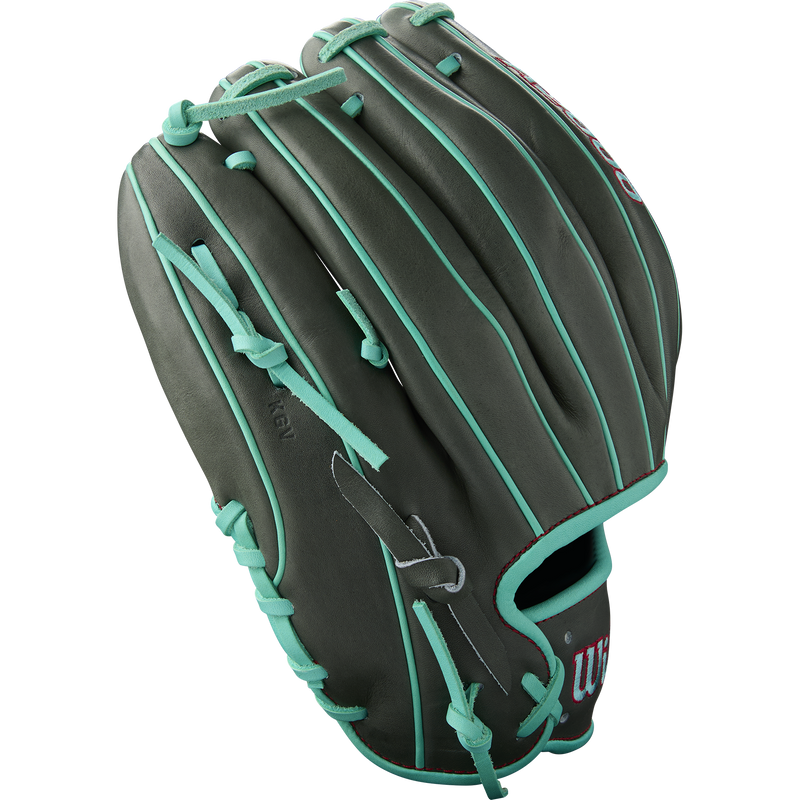 A2000 1975 Infield - 11.75" H-Web, Wilson A2000 1975 Infield - 11.75" H-Web in Coal/Seafoam/Red outside finger