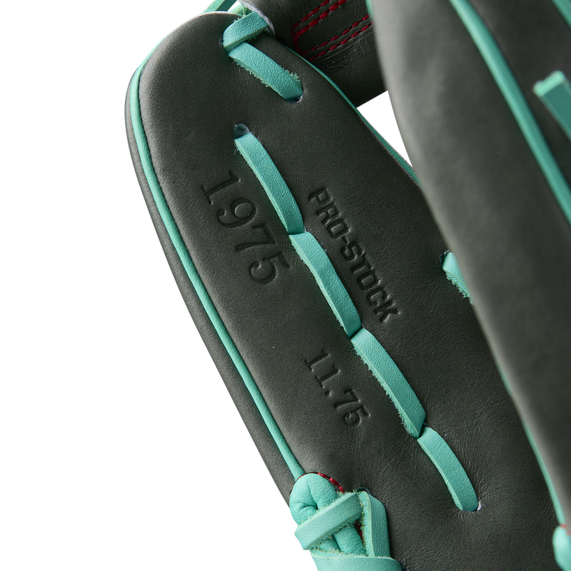 A2000 1975 Infield - 11.75" H-Web, Wilson A2000 1975 Infield - 11.75" H-Web in Coal/Seafoam/Red stitching