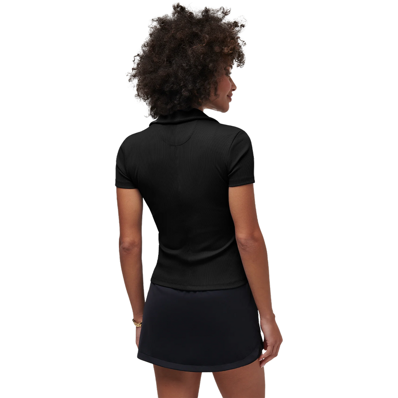 Women's Moveknit V-Neck Short Sleeve Polo, TravisMathew Women's Moveknit V-Neck Short Sleeve Polo Collar Back