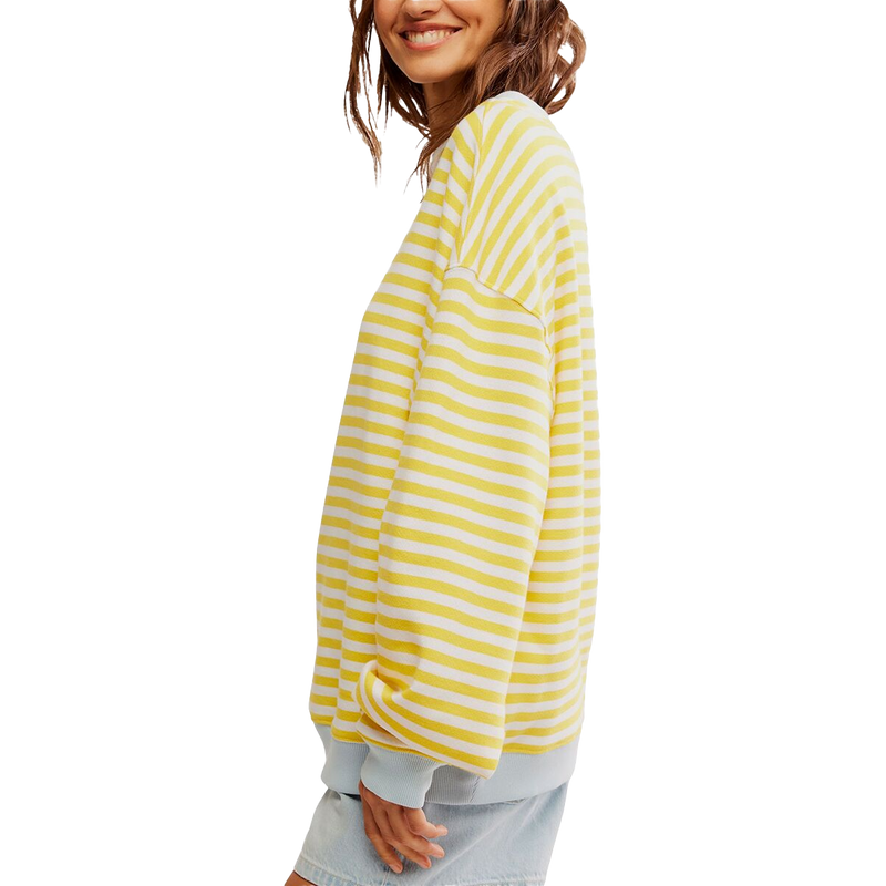 Women's Classic Striped Crew, Free People Women's Classic Striped Crew Side