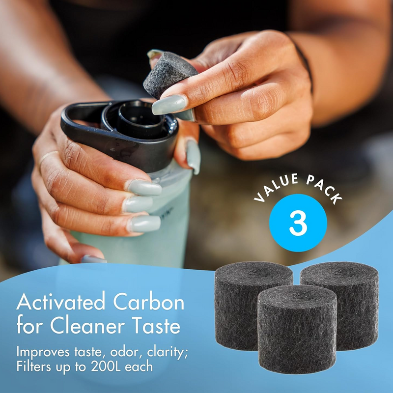 BeFree Carbon Replacement 3 Pack, Katadyn BeFree Carbon Replacement 3 Pack with filter