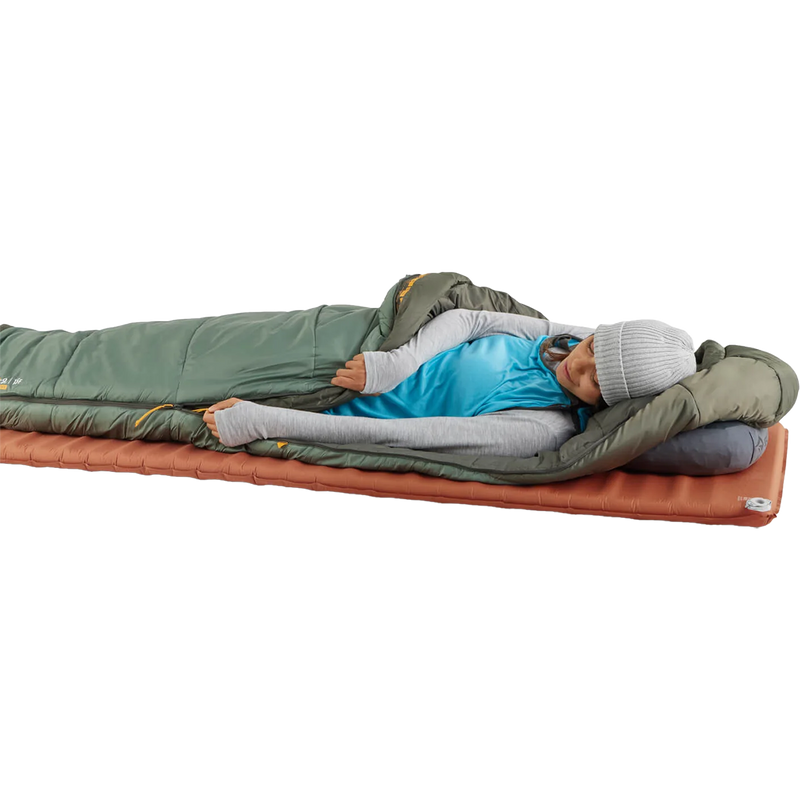 Boab 15F Long, Sea to Summit Boab 15F in Laurel Wreath Green left side with model on pad