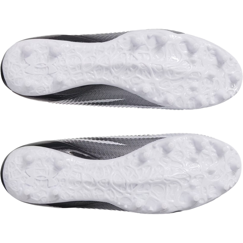 Men's Blur Select Football Cleats, Under Armour Men's Blur Select Football Cleats in 001-Black/White pair bottom