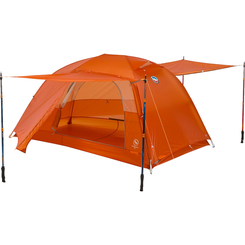 Copper Spur UL2, Big Agnes Copper Spur UL2 in Tangelo with trekking poles
