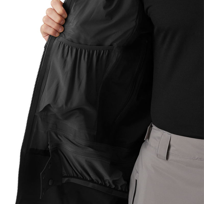 Men's Alpha Long Shell Jacket, Helly Hansen Men's Alpha Long Shell Jacket inner pocket and waist snap