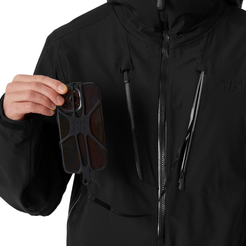Men's Alpha Long Shell Jacket, Helly Hansen Men's Alpha Long Shell Jacket media pocket with phone leash