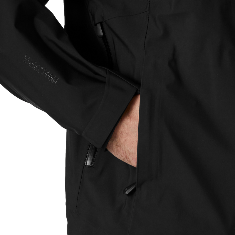 Men's Alpha Long Shell Jacket, Helly Hansen Men's Alpha Long Shell Jacket zippered hand pocket 