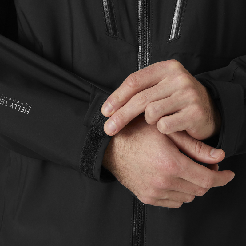 Men's Alpha Long Shell Jacket, Helly Hansen Men's Alpha Long Shell Jacket cuff closure