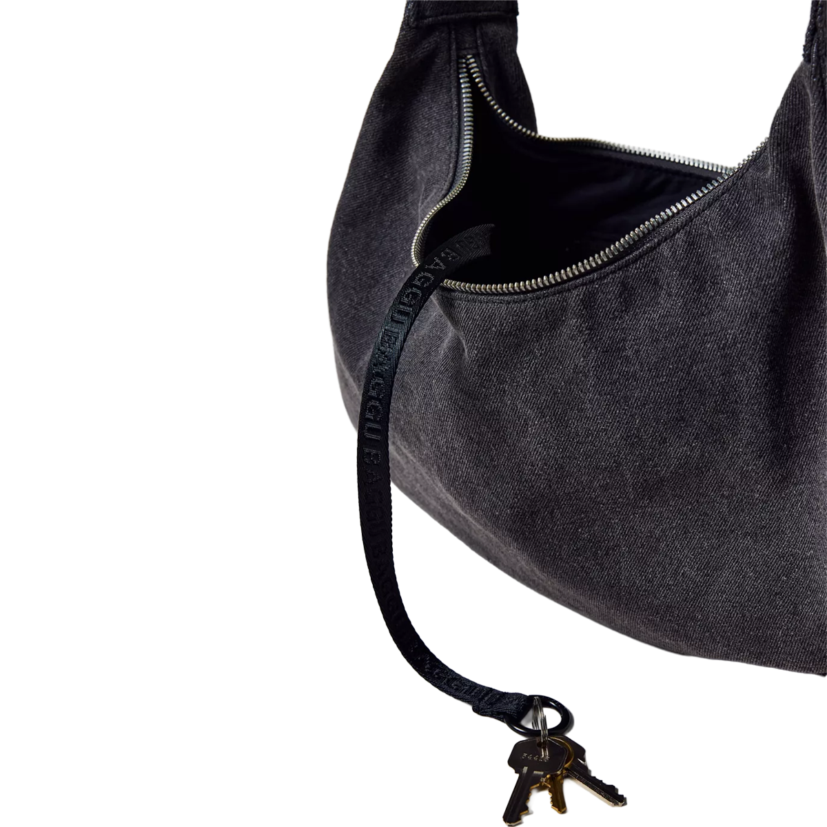 Medium Denim Crescent Bag alternate view