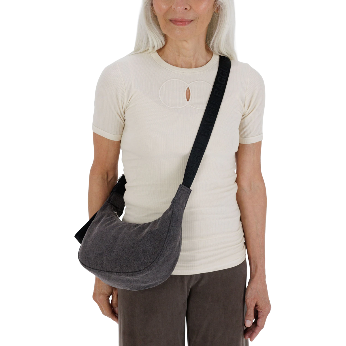 Small Denim Crescent Bag alternate view