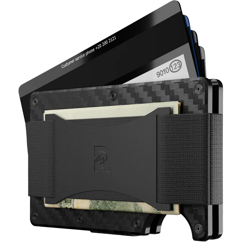 Carbon Fiber Wallet with Cash Strap, Ridge Carbon Fiber Wallet with Cash Strap  cards out
