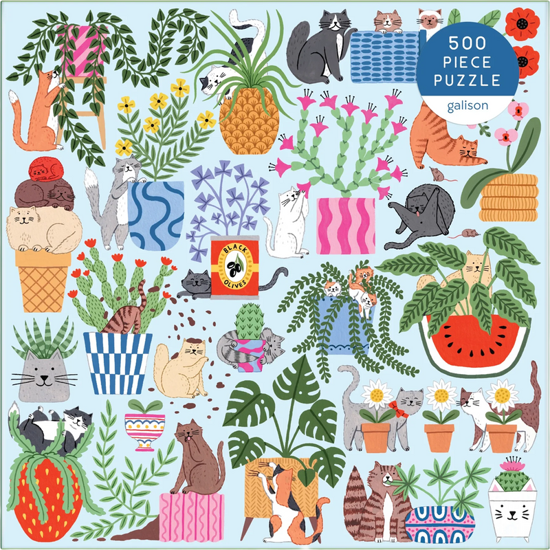 Cats in the Houseplants 500 Piece Puzzle, Featured Image