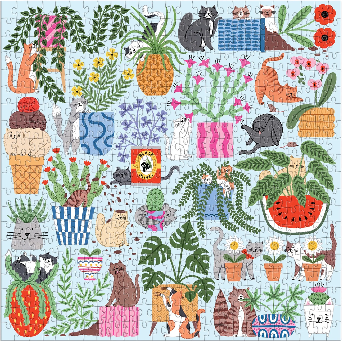 Cats in the Houseplants 500 Piece Puzzle alternate view