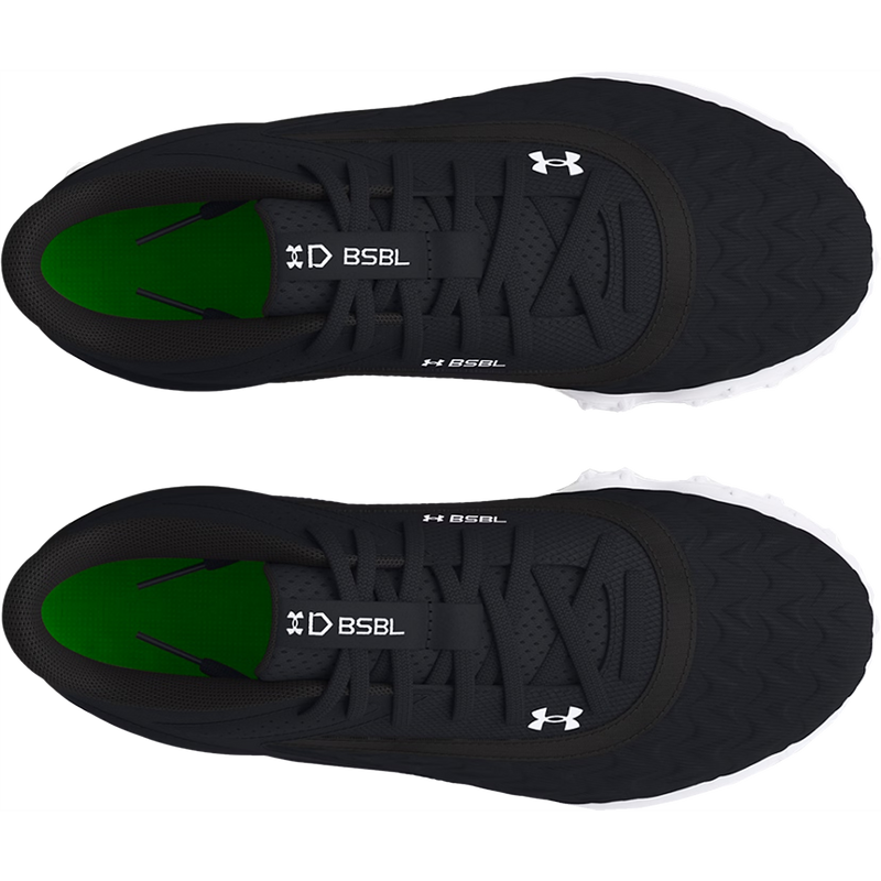 Youth Yard Turf 3.0 Baseball Cleats, Under Armour Youth Yard Turf 3.0 Baseball Cleats in Black/White pair top