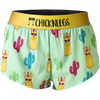 ChicknLegs Women's Split Shorts 1.5" Green Llamas
