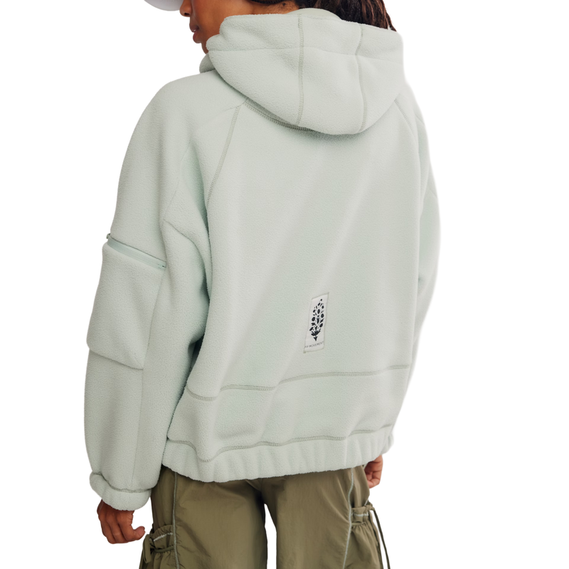 Women's Wild and Free Fleece Pullover, Free People Women's FPM Wild and Free Fleece Pullover in 3338-Green Tea back