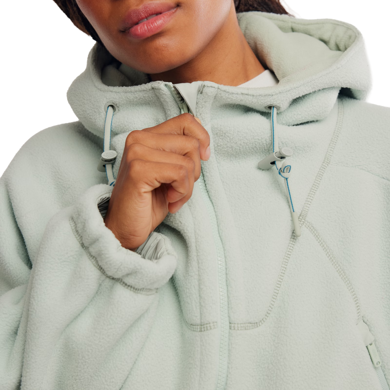 Women's Wild and Free Fleece Pullover, Free People Women's FPM Wild and Free Fleece Pullover in 3338-Green Tea front