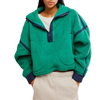 Free People Women's FPM Mountain High 1/2 Zip in 3462-Green Glow